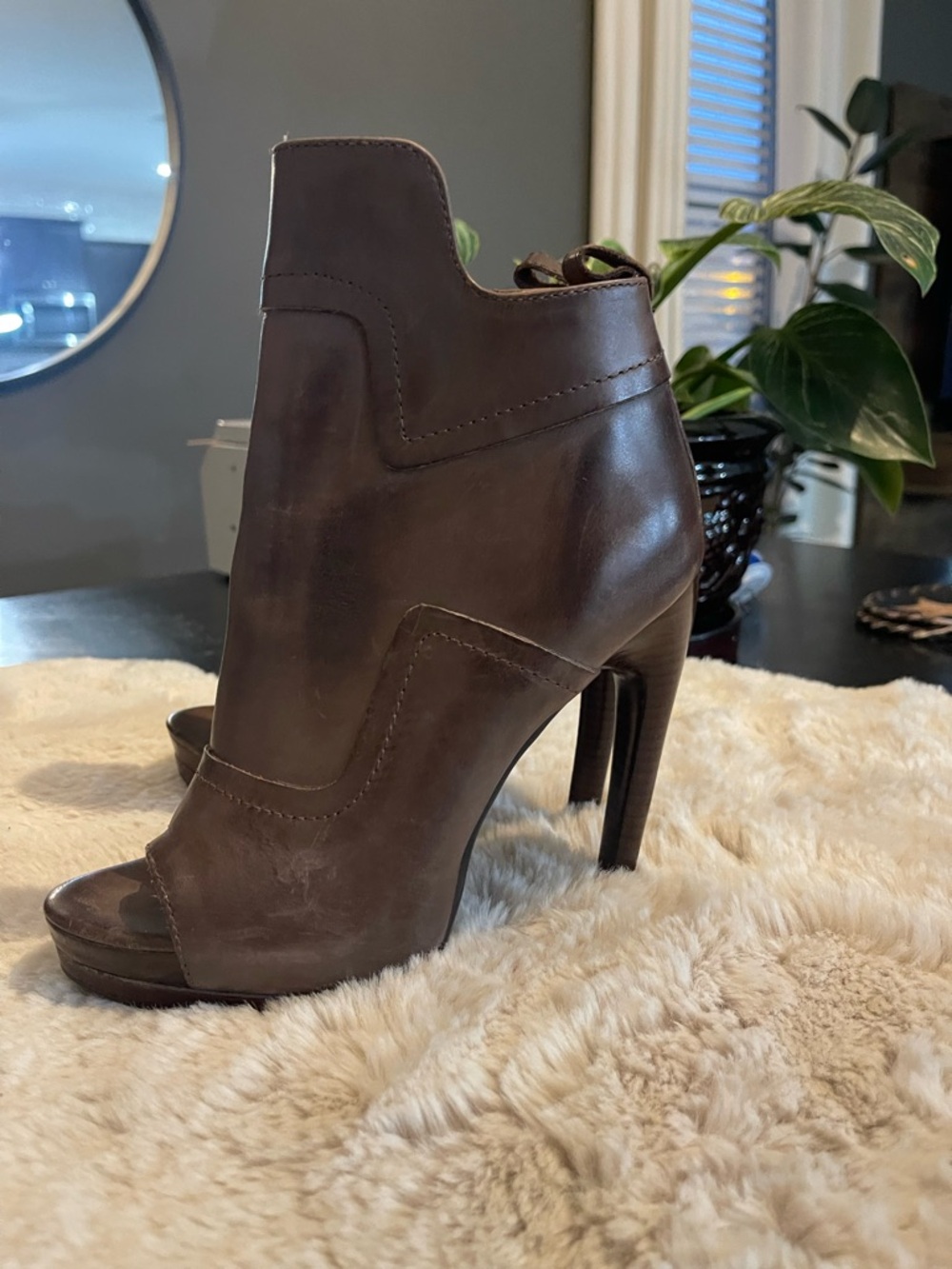Leon Max Brown Stiletto Booties
